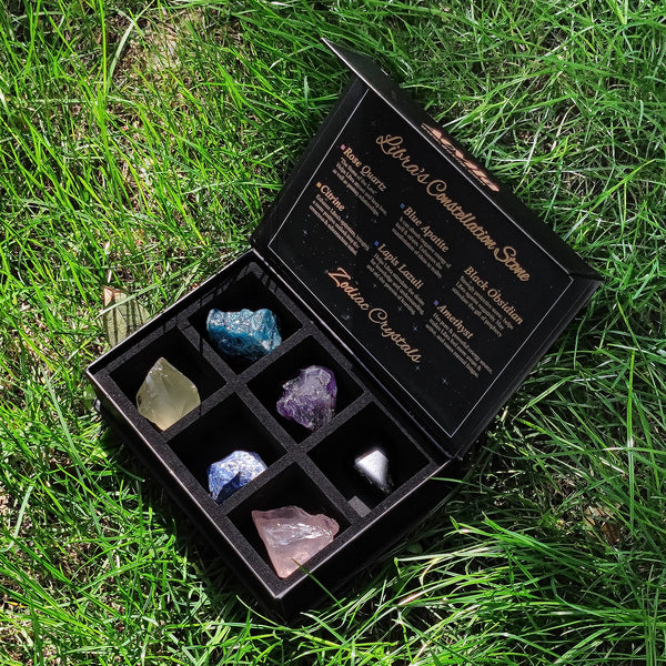 Aovila Libra Crystals Set with Gift Wrap Libra Birthstones Set