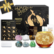 Pisces Zodiac Crystals & Candle Holder Gift Set