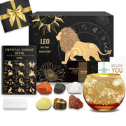 Leo Zodiac Crystals & Candle Holder Gift Set
