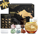 Taurus Zodiac Crystals & Candle Holder Gift Set