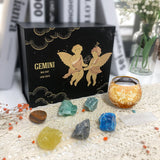 Gemini Zodiac Crystals & Candle Holder Gift Set