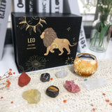 Leo Zodiac Crystals & Candle Holder Gift Set