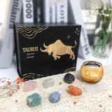 Taurus Zodiac Crystals & Candle Holder Gift Set